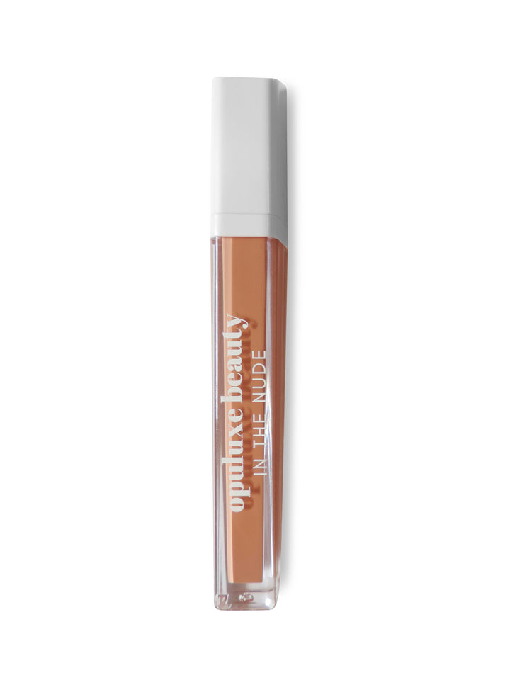 In the Nude peachy nude creamy pigmented Haute Lipgloss Opuluxe Beauty®