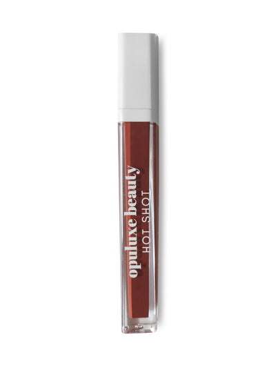 hot shot Haute lipgloss raisin sangria shade creamy pigmented non-sticky Opuluxe Beauty®