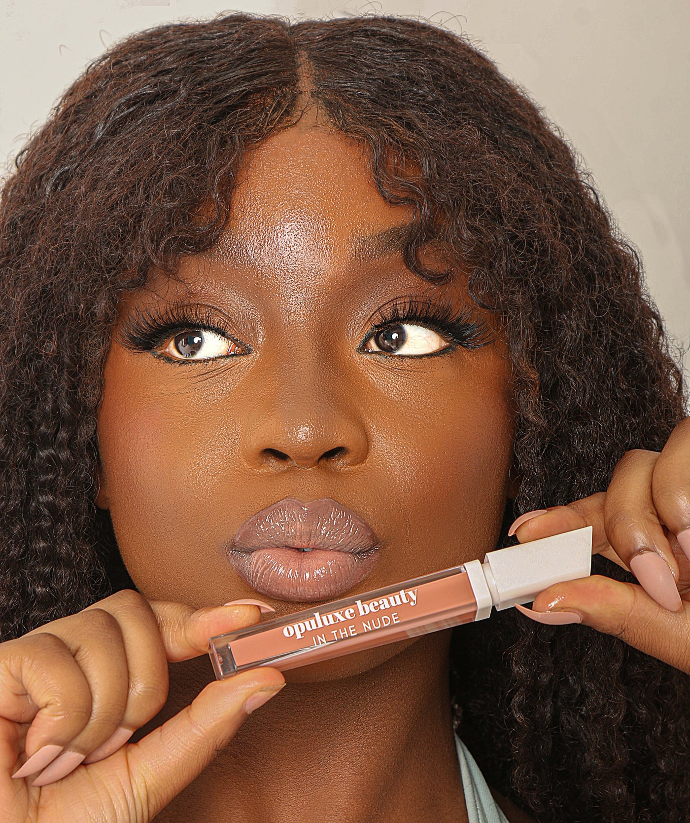 In the Nude peachy nude creamy pigmented Haute Lipgloss Opuluxe Beauty®